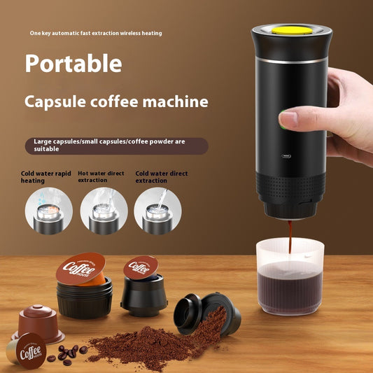 Portable Coffee Espresso Maker Machine (Black)