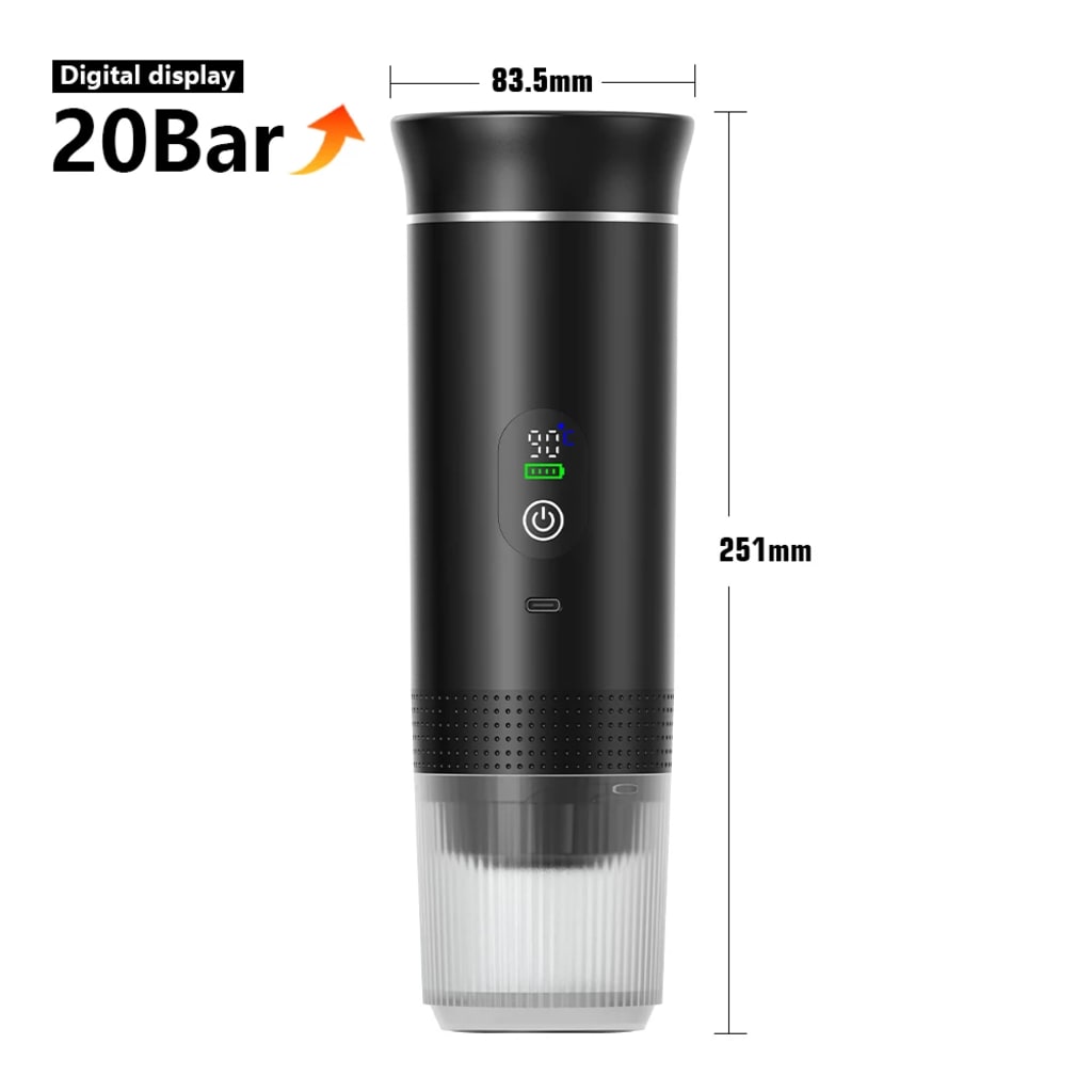 Wireless Electric Portable Espresso Coffee Machine for Car & Home